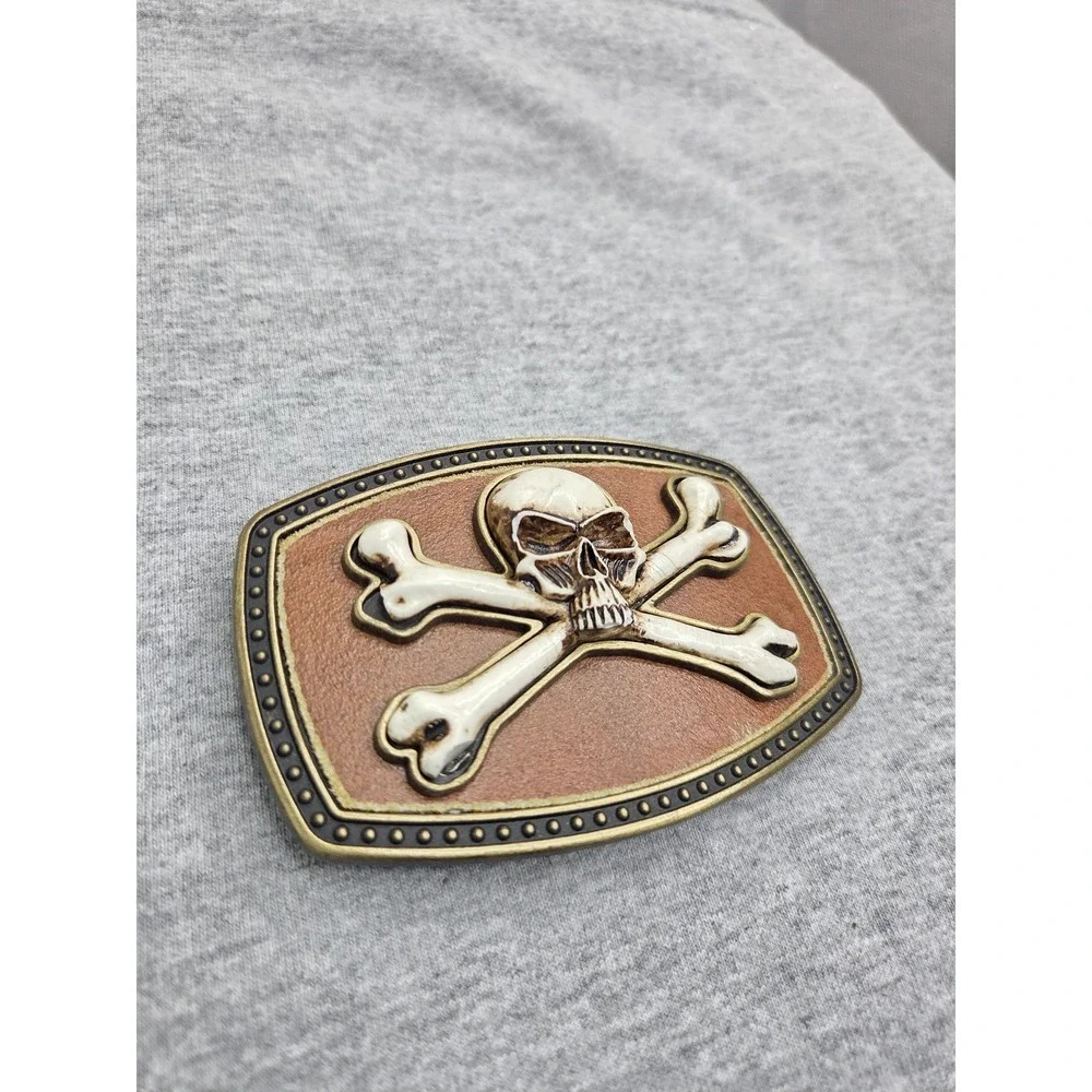 Vintage Classico Italia A338 3D Skeleton Skull Oversized Belt Buckle Large